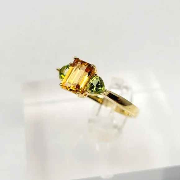 14k Filled Citrine & Peridot Ring - Picture 3 of 12